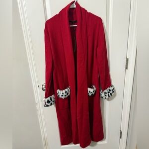 Max Sport red animal‎ print open cardigan sweater NEW small